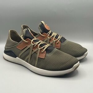 OluKai Mio Li Green Textile Athletic Casual Sneakers - Men's Size 12 USED